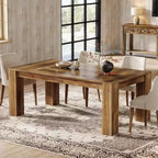 Table à manger rectangulaire de ferme de 160 cm pour 4 à 6 personnes, en bois massif, marron