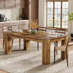 Table à manger rectangulaire de ferme de 160 cm pour 4 à 6 personnes, en bois massif, marron