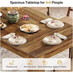 Table à manger rectangulaire de ferme de 160 cm pour 4 à 6 personnes, en bois massif, marron