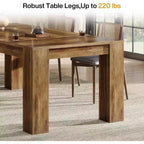 Table à manger rectangulaire de ferme de 160 cm pour 4 à 6 personnes, en bois massif, marron