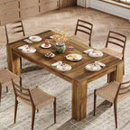 Table à manger rectangulaire de ferme de 160 cm pour 4 à 6 personnes, en bois massif, marron