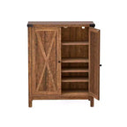Meuble de rangement pour chaussures en bois à 5 niveaux avec portes, organisateur de baskets autoportant