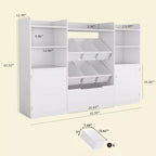 Meuble de Rangement pour Jouets avec 6 Bacs, Bibliothèque/Armoire de Rangement pour Enfants de 140,7 cm de Large