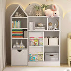 Coolmee 43.7 inch Kids Toy Storage Organizer and Bookshelf, Floor Storage Cabinet Toy Chest with Movable Drawers for Playroom, Bedroom, Classroom