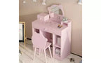 GustoWave Kids Vanity Set with Chair, 2-In-1 Princess Makeup Desk & Dressing Table for Toddler Girls, Pink Vanity,Storage Drawers & Shelves