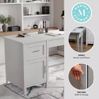 Chaise de bureau mi-dossier en maille rembourrée avec accoudoirs réglables et roulettes