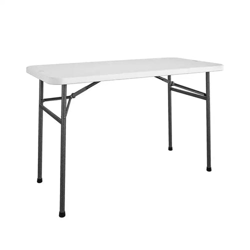 4' Straight Folding Multi-Purpose Utility Table White - Room & Joy: Portable Desk, Indoor/Outdoor Use