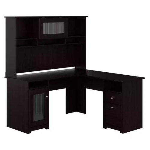 Cabot 60W L Shaped Computer Desk with Hutch - Bush Furniture
