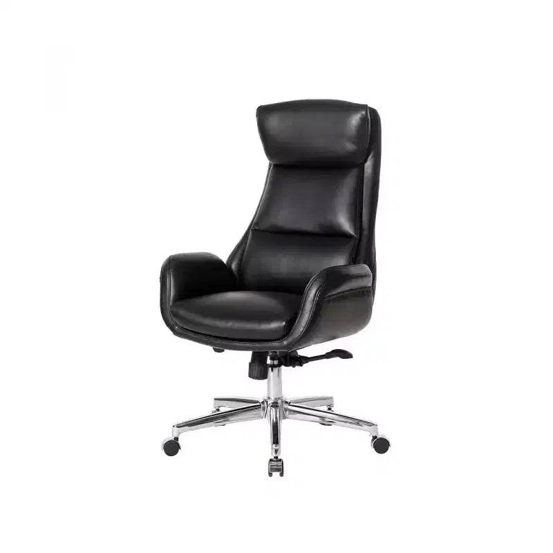 Mid-Century Modern Air Leatherette Adjustable Swivel High Back Office Chair - Glitzhome