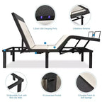 Cadre de lit électrique réglable Queen Size avec modes de massage