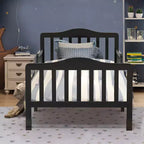 Lit enfant en bois pour tout-petits avec barrières de sécurité, noir/marron/gris/blanc