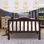 Lit enfant en bois pour tout-petits avec barrières de sécurité, noir/marron/gris/blanc