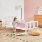 Lit enfant en bois pour tout-petits avec barrières de sécurité, noir/marron/gris/blanc