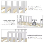 Lit enfant en bois pour tout-petits avec barrières de sécurité, noir/marron/gris/blanc