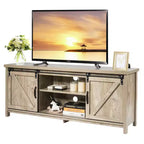 Costway TV Stand Media Center Console Cabinet Sliding Barn Door for TV's 60''