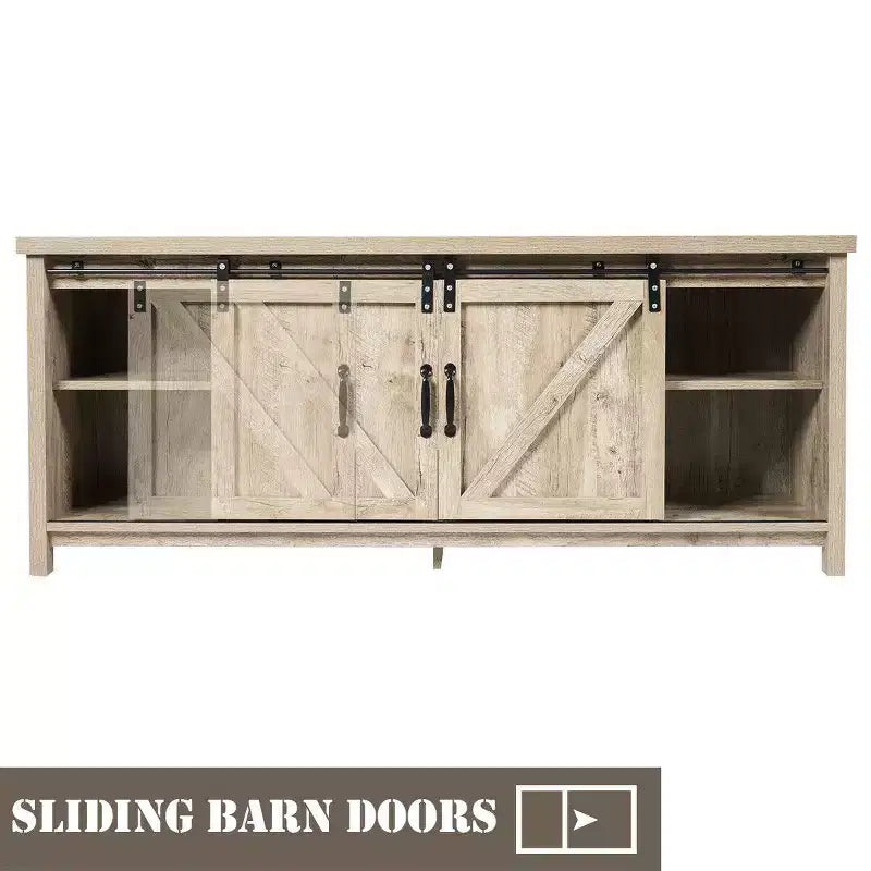 Meuble TV console avec porte coulissante de style grange pour téléviseurs de 60 pouces