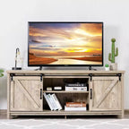 Meuble TV console avec porte coulissante de style grange pour téléviseurs de 60 pouces