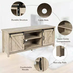 Meuble TV console avec porte coulissante de style grange pour téléviseurs de 60 pouces