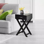 Table d'appoint à tiroirs en X, Meuble de maison moderne, Noir