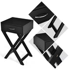 Table d'appoint à tiroirs en X, Meuble de maison moderne, Noir