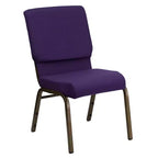 Flash Furniture HERCULES Series Auditorium Chair - Stacking Padded Chair - 19inch Wide Seat - Royal Purple Fabric/Gold Vein Frame
