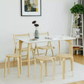 Lot de 4 tabourets ronds sans dossier empilables, en bois de bouleau, chaises de salle à manger de 45 cm pour la maison