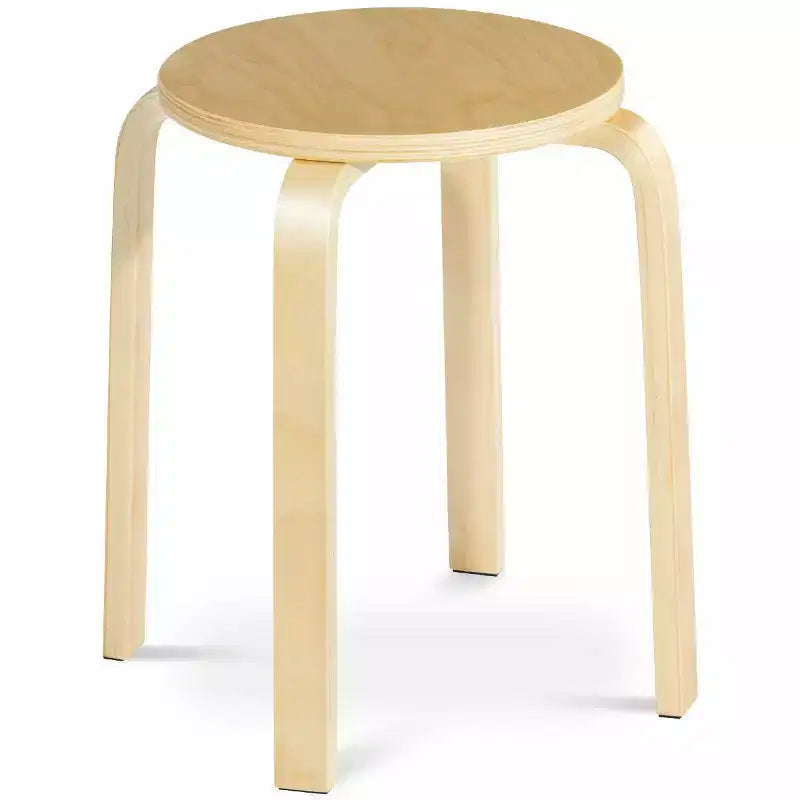 Lot de 4 tabourets ronds sans dossier empilables, en bois de bouleau, chaises de salle à manger de 45 cm pour la maison