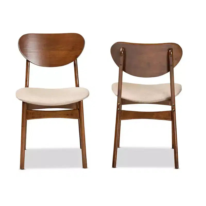 Ensemble de 2 chaises de salle à manger en bois rembourrées en tissu
