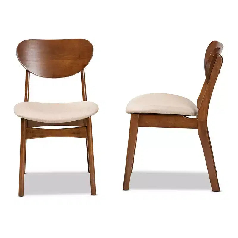 Ensemble de 2 chaises de salle à manger en bois rembourrées en tissu