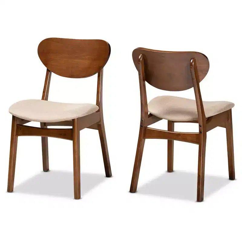 Ensemble de 2 chaises de salle à manger en bois rembourrées en tissu