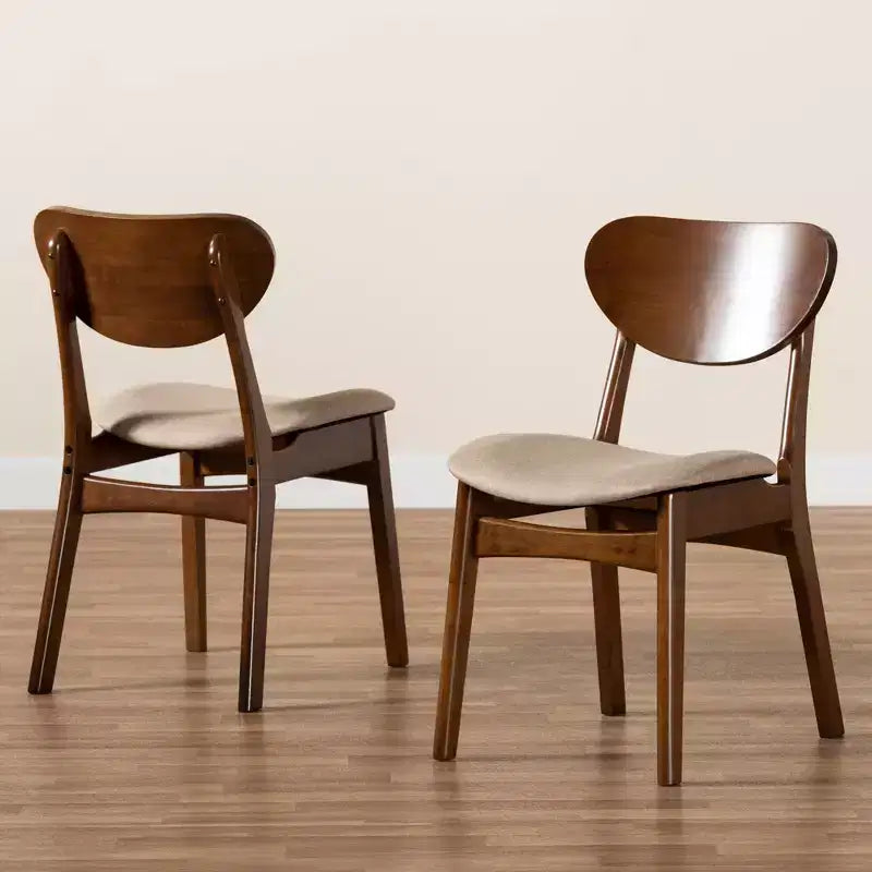 Ensemble de 2 chaises de salle à manger en bois rembourrées en tissu