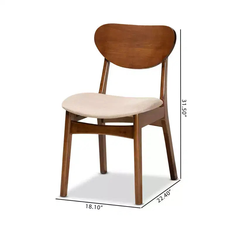 Ensemble de 2 chaises de salle à manger en bois rembourrées en tissu