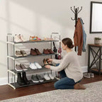 Étagère à chaussures 4 niveaux, range jusqu'à 24 paires de chaussures