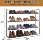 Étagère à chaussures 4 niveaux, range jusqu'à 24 paires de chaussures