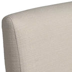 Chaise de salle à manger avec dossier haut en tissu blanc cassé et métal noir