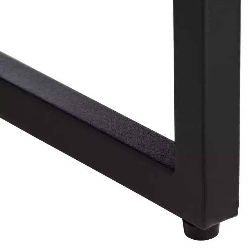 Chaise de salle à manger avec dossier haut en tissu blanc cassé et métal noir